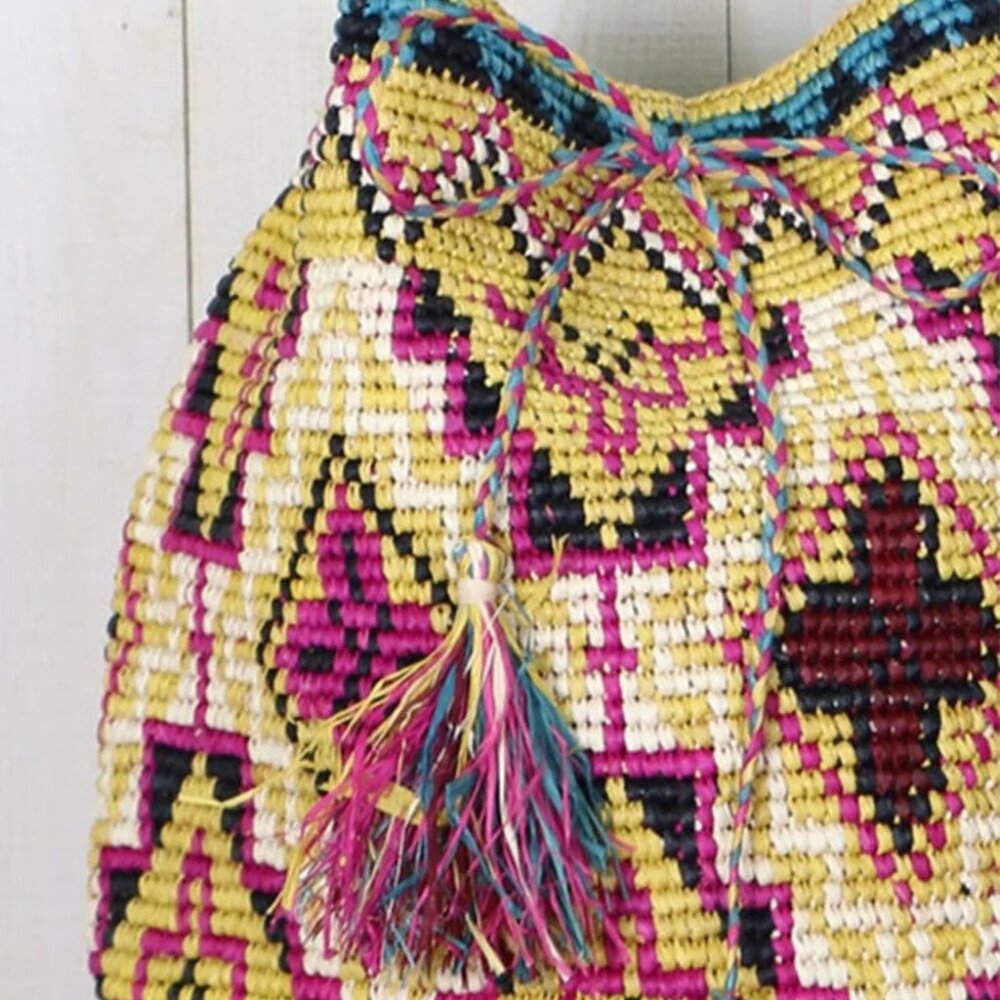 NWT Santa Fe Raffia Drawstring Bag - Picture 3 of 7